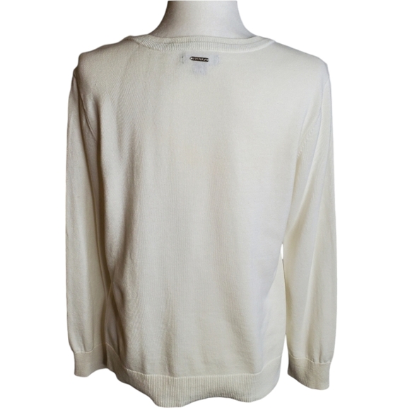 Nautica Sweater Womens Medium Ships Wheel Marshmallo Beach Boat Cover Up M - Picture 3 of 14